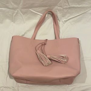 pink tote bag